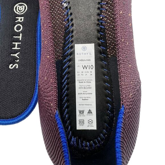 Rothy’s The Flat Eggplant Metallic Retired Women’s Size 10 - Picture 9 of 9